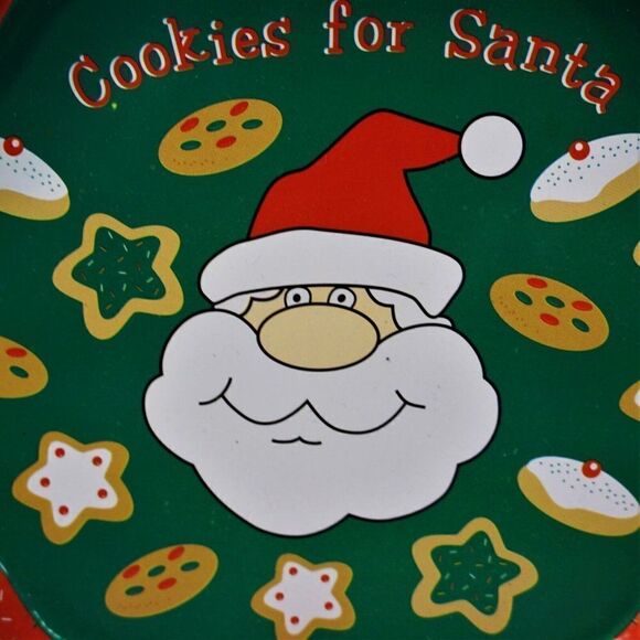 Cookies for Santa Tin Tray Vintage Christmas Holiday - Picture 2 of 5